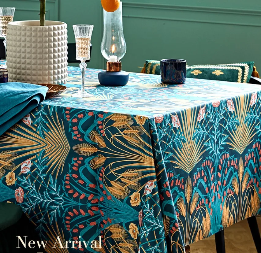 
Good Quality All Over Print Cotton Linen Waterproof Picnic Party Dinner Fancy tartan digital priting tablecloth Table Cloth 