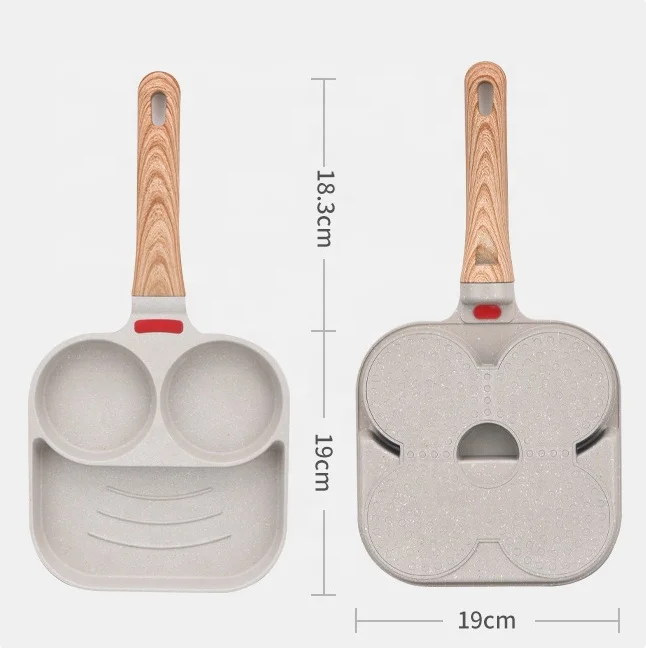 3 In 1 Kitchen Frying Pot Pan Thickened Omelet Pan Nonstick Egg Pancake Hamburg Steak Cooking Pan Breakfast Maker Cookware