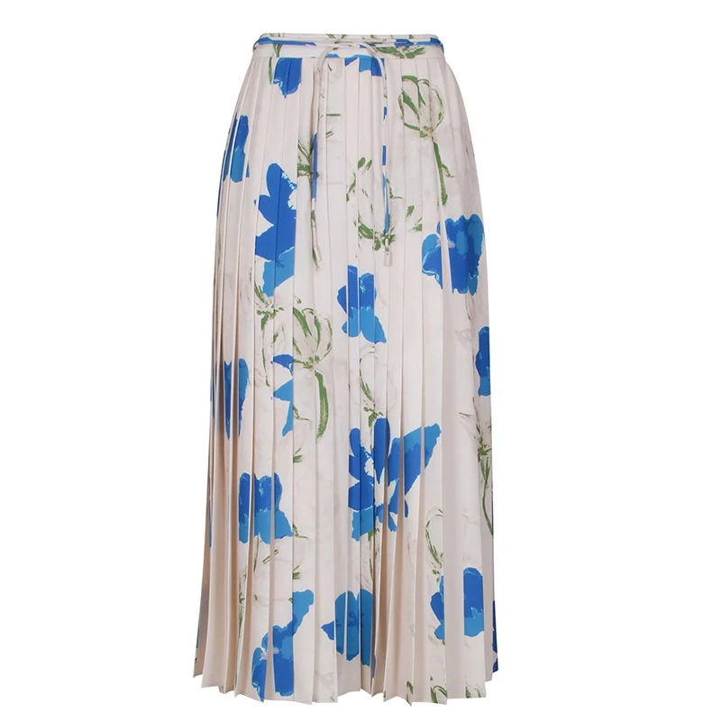 DiZNEW Summer Cool Girls Skirt Beautiful Ladies Pleated Print Lace Dress