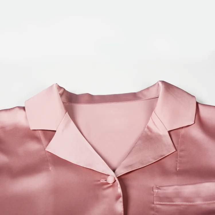 wholesale 2 colors women satin pajama set long sleeve fashion silk pajamas women