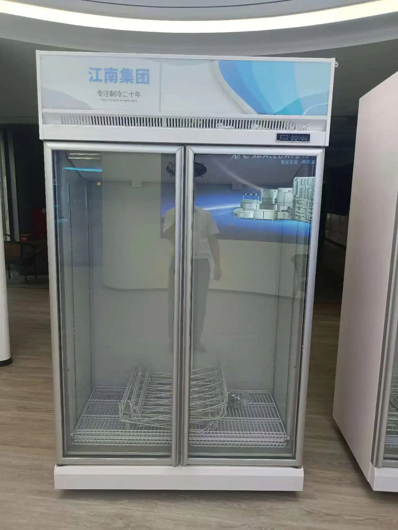 Commercial glass door Upright Freezer Refrigerator for Household Hotel Use Swing Door Frozen Display Frozen Cabinet