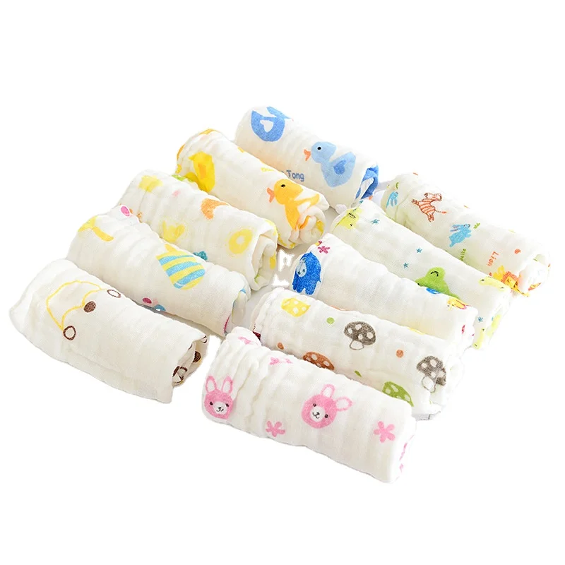 Wholesale Six Layers Cotton Gauze Microfibre Baby Bibs white Face Towel baby Saliva Towel