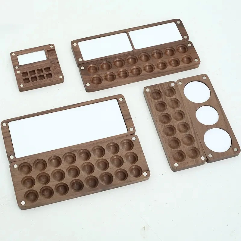 Bview Art High Quality artist Walnut Art Sketch Supplies Watercolor Color Box Multifunctional palette