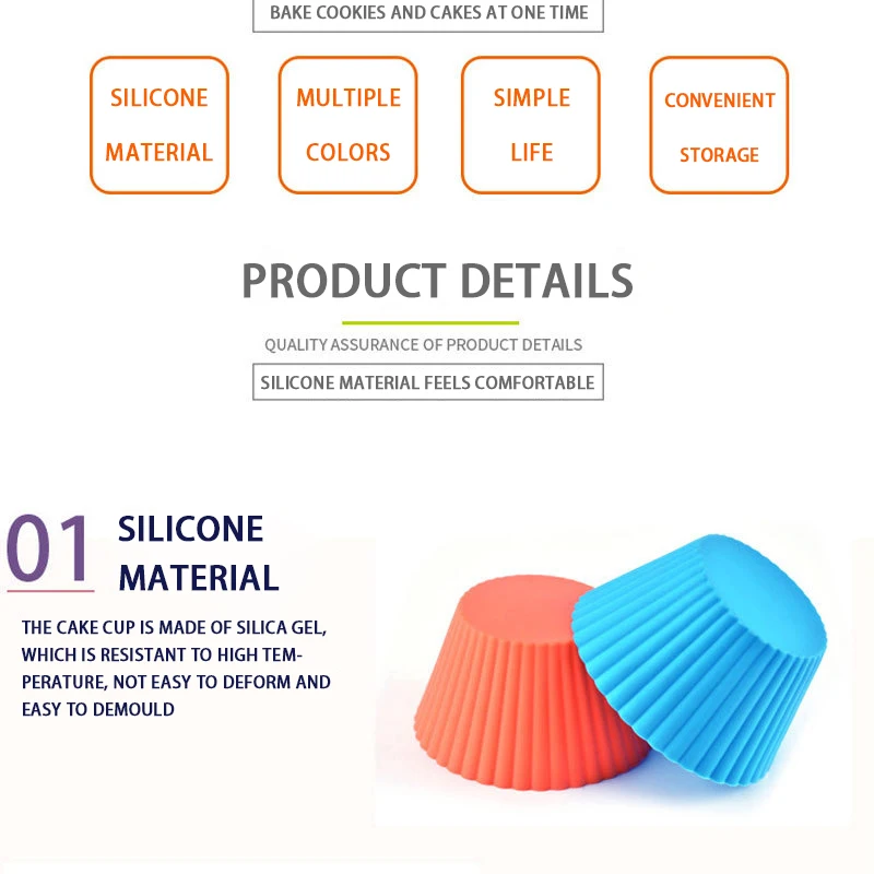 Factory wholesale custom reusable food grade silicone non-stick  baking cake muffin cup silicone mould