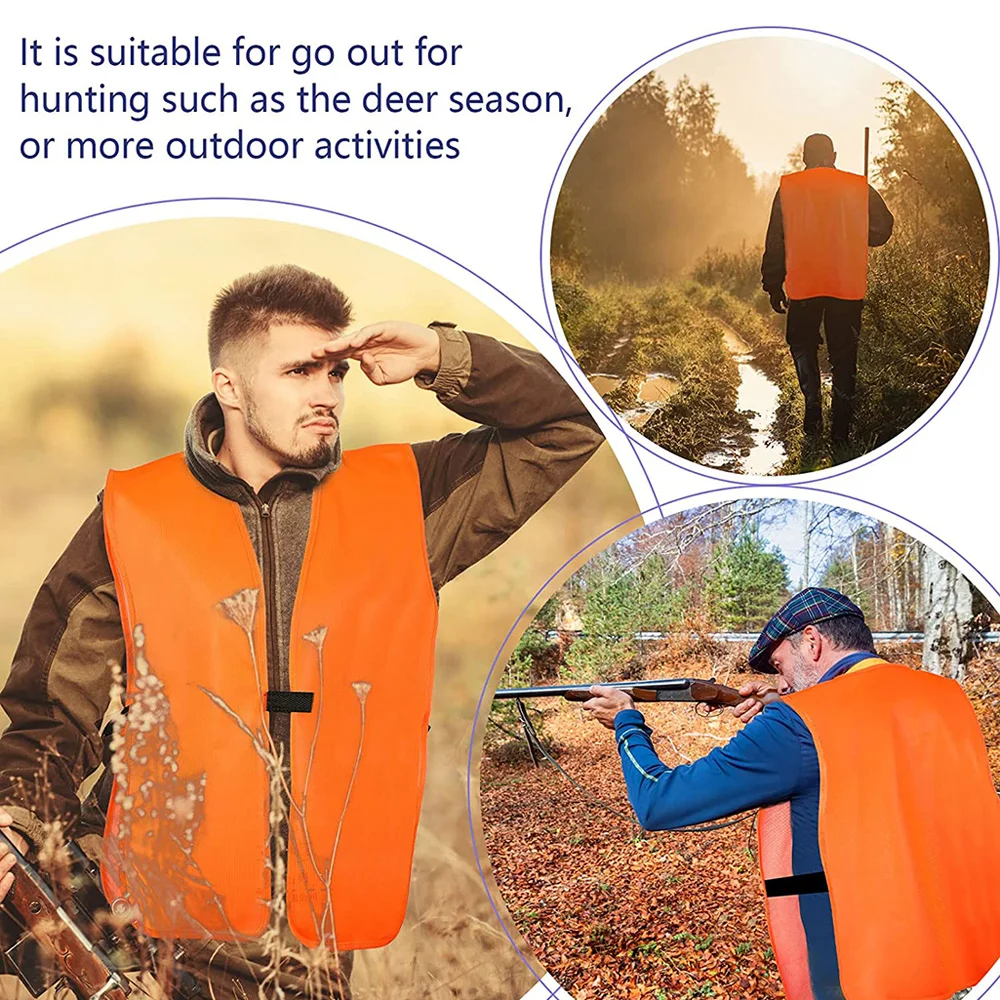 High Quality Reflective Orange Hunting Fishing Vest For Outdoor Breathable Photographer Vest