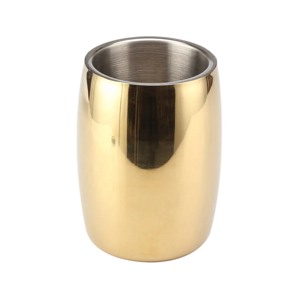 PVD gold Painting Double wall Wine Cooler chiller bottle