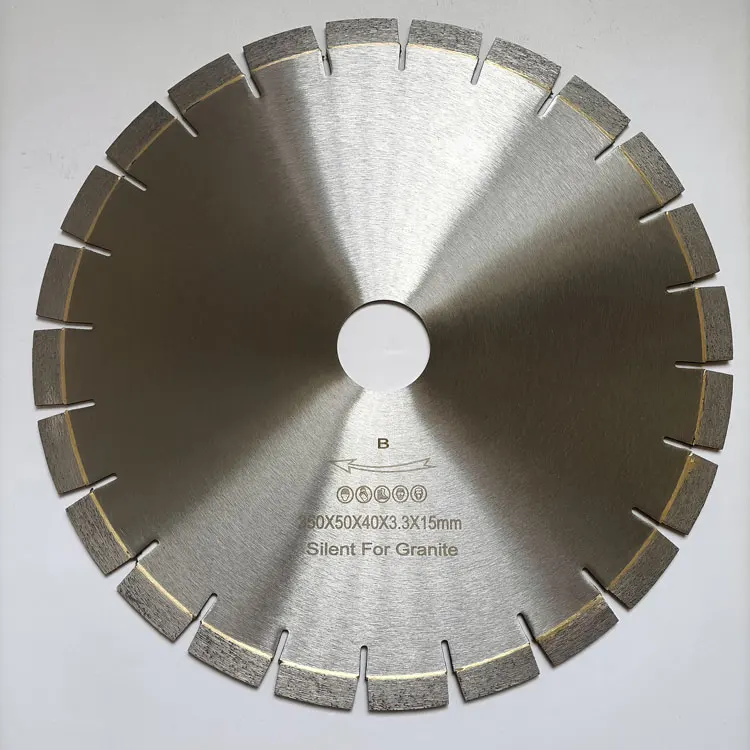 Fast cut 350mm 14 inch silent low sound diamond saw blade for granite marble quartz stone