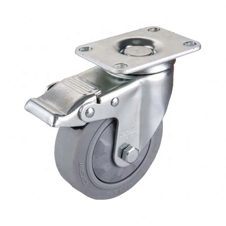 4 дюймов стволовых установлен поворотный TPR Средний размер колеса Castor с тормозом