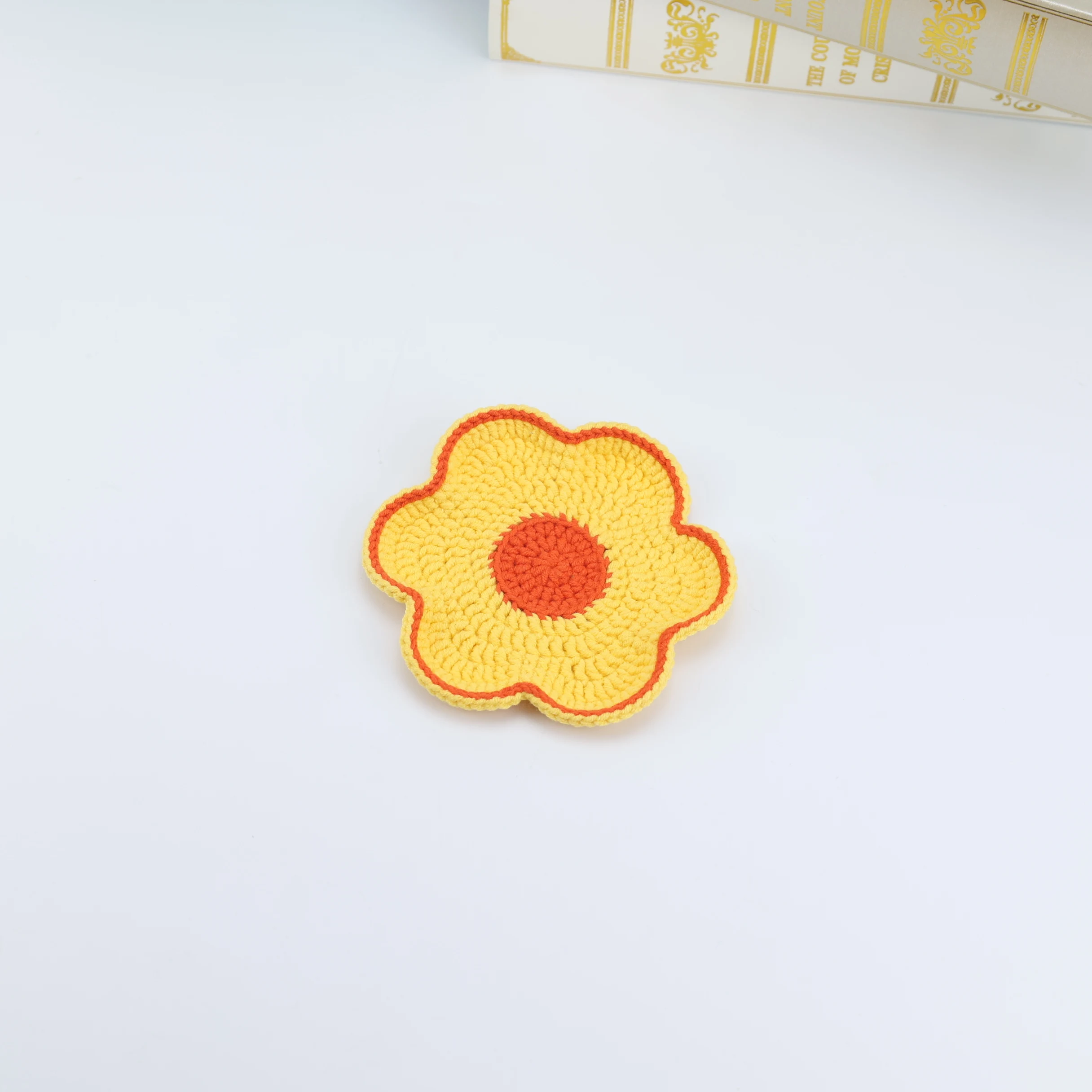 7cm Decoration Crochet Doilies Handmade Crochet Cup Pad Multicolor Flowers Coasters Round Table Mats 8cm Wool Clothes Patch