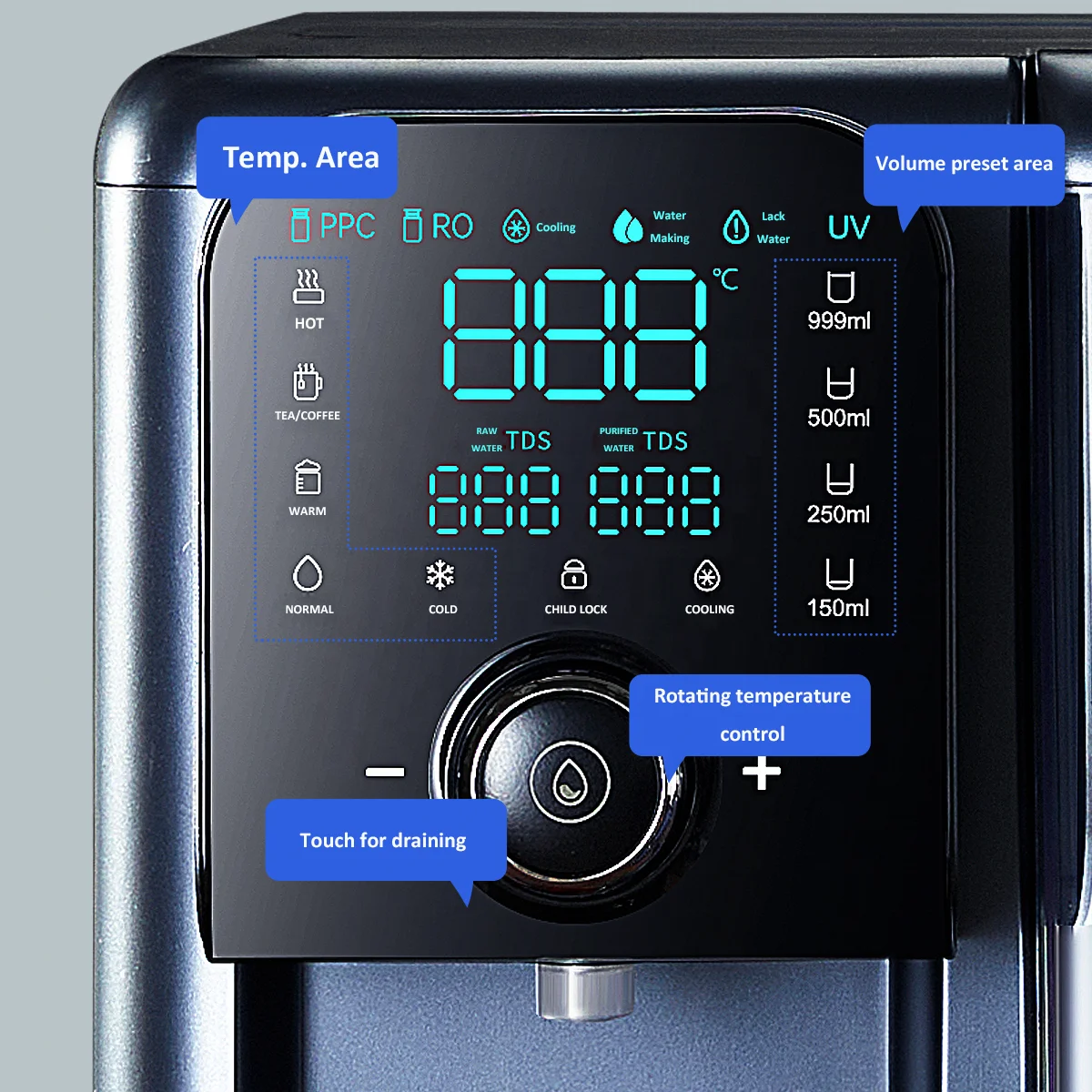 Electric Countertop RO System Water Purifier Plastic Desktop Dispenser RO System Instant Cold and Hot Water Dispenser CB CE EMC