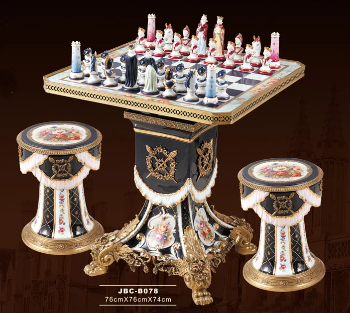 European-style home accessories ceramic production chess decoration villa club living room high-end creative decoration