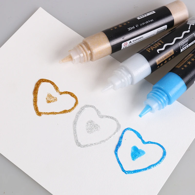 24/ 36 Colors 3D Textile Pigment Hand Painting Wall Painting Pigment Set 3D Acrylic Paint Brushes Set For Wood