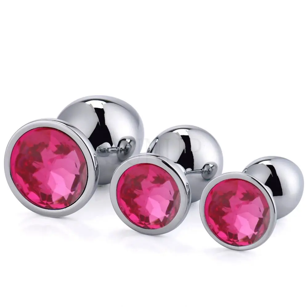 Free Custom Box - Sexy Adult Toy Silver Metal Aluminum Round Circular cone Multicolor Jewel Crystal Anal Butt Plug