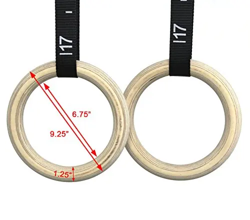 gymnastic rings wood 32mm 28mm Wooden Gym Rings with Enhanced Flexible Buckles Durable Adjustable Straps