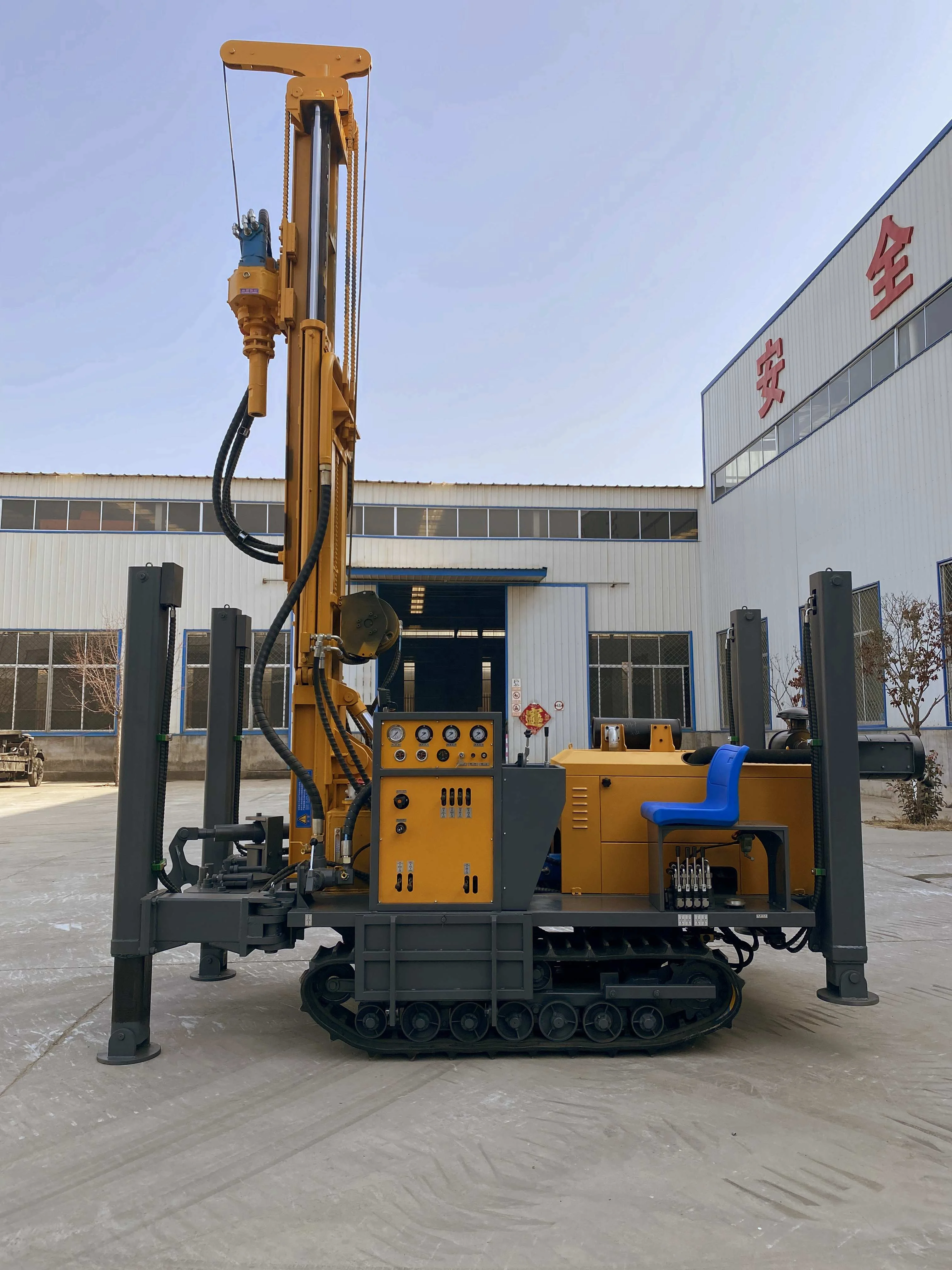 African village use one man operate 300m depth boremaster water well drilling rigs use diesel engine