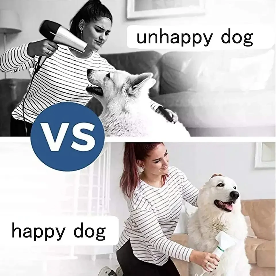 New Design Pet Grooming Brush Dog Hair Dryer Adjustable Temperature 2 In 1 Pet Brush Dryer