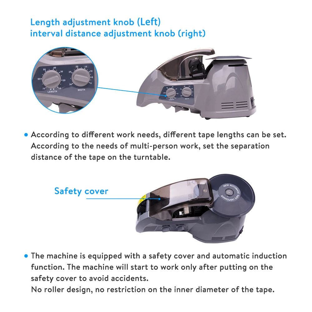  Automatic Tape Dispenser RT-3700 KNOKOO Cutter Machine 10mm~70mm Cutting