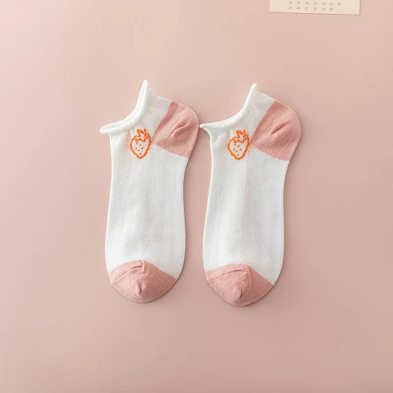 Jacquard Cotton Thin Tube Lovely Japanese Taibi Lace Transparent Breathable Girl Student Tube Socks