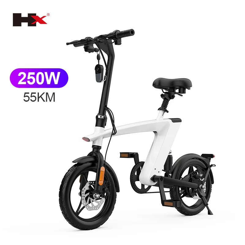 High Quality Low Price HX Original Private Model Chinese H1 Foldable 14Inch 250W Long Range Two Wheels Electric Bike