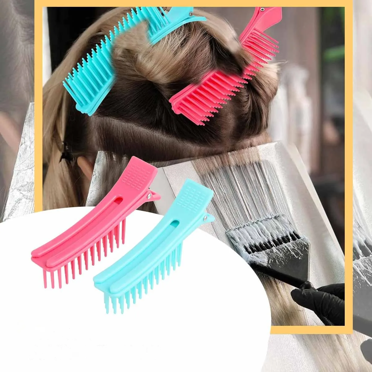 Salon Hairdresser Multifunctional Highlight Teasing Clip Comb Parting Hair Straightener Splint Foldable Rat Tail Hair Comb