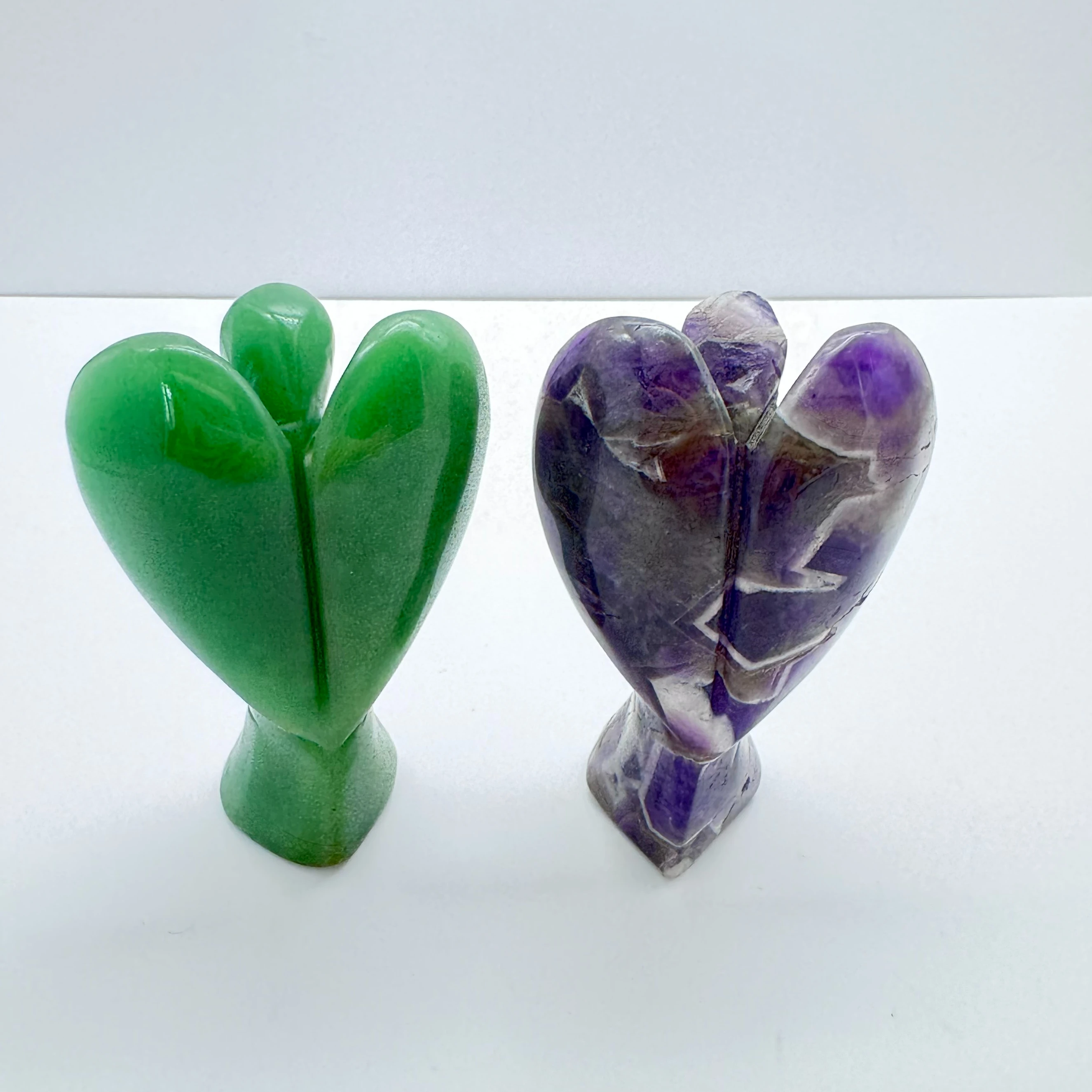 Gemstone Amethyst Angel statue Hand Carved Semi-Precious Craft 7.5 cm Crystal Angel For Decor Healing Reiki Crafts