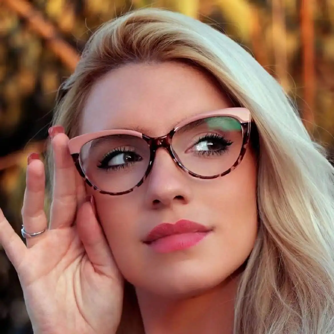 Customized Logo Fashion Clear TR90 Cateye Frames Anti Blue Light Blocking Glasses Eyeglasses For Women