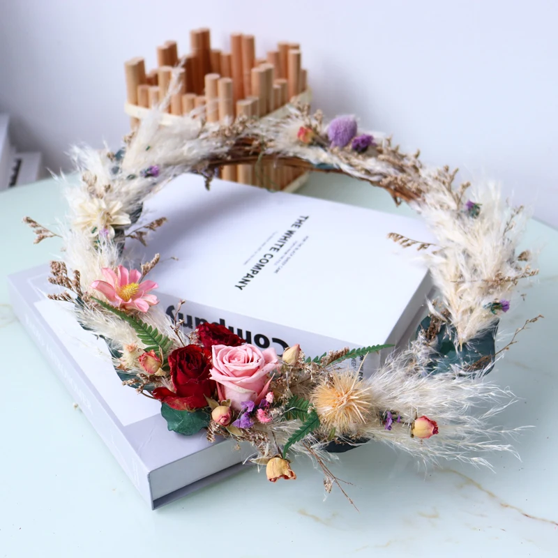 wreath supplies wholesale dried flower wreath flores preservadas natural wedding backdrop