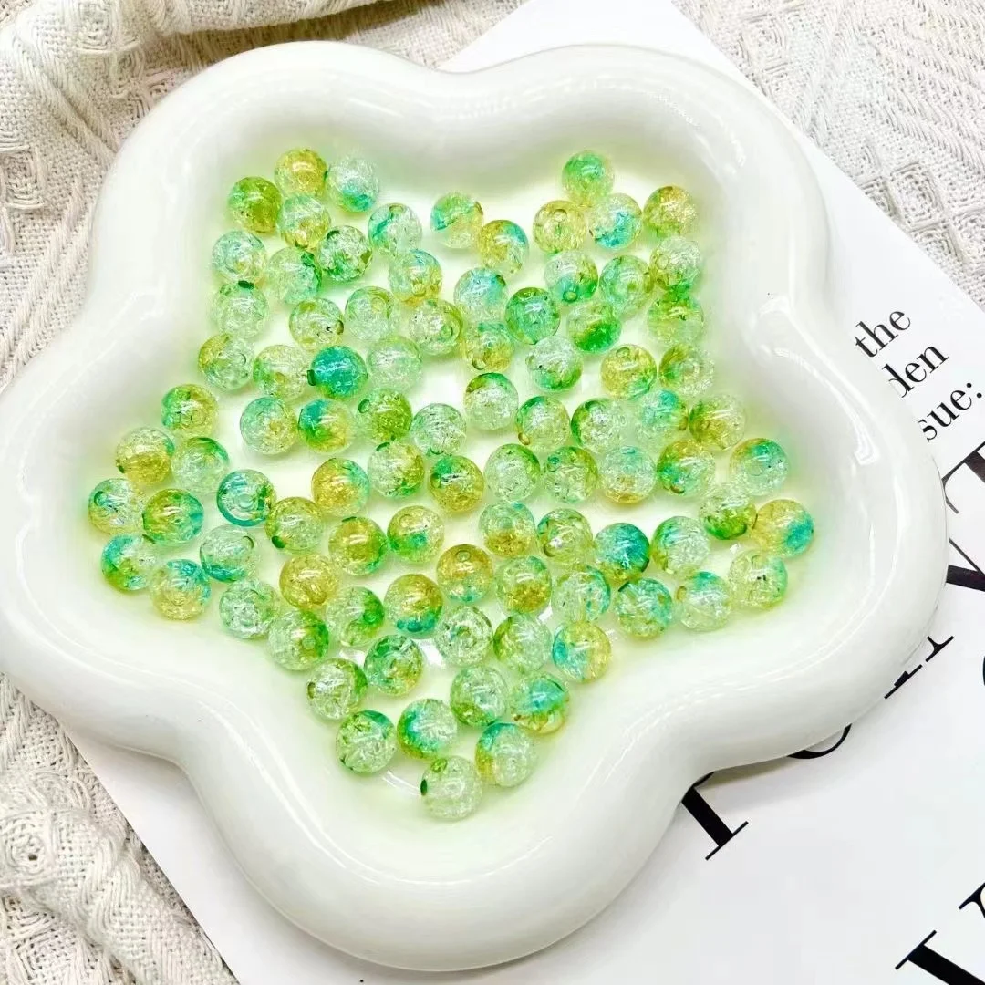 Wholesale Acrylic Plastic Burst Bead Colorful Round Beads With Holes DIY Bracelet Jewelry Making Crack Beads