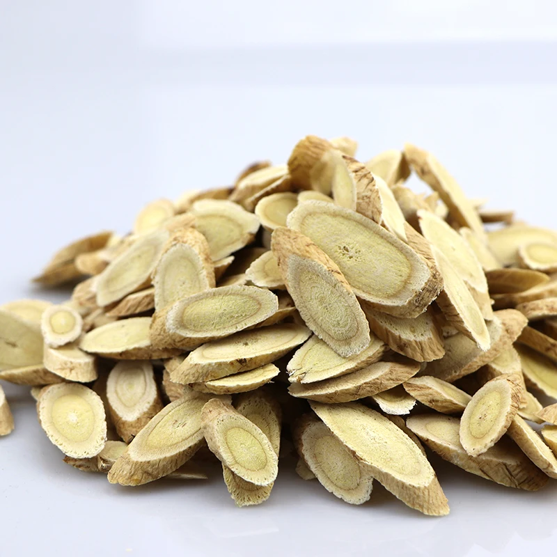 
China Huang Qi Astragalus root slices for herbal medicine 
