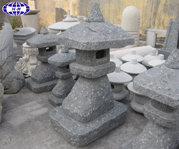 Китайский темно-серый гранитный японский садовый каменный фонарь