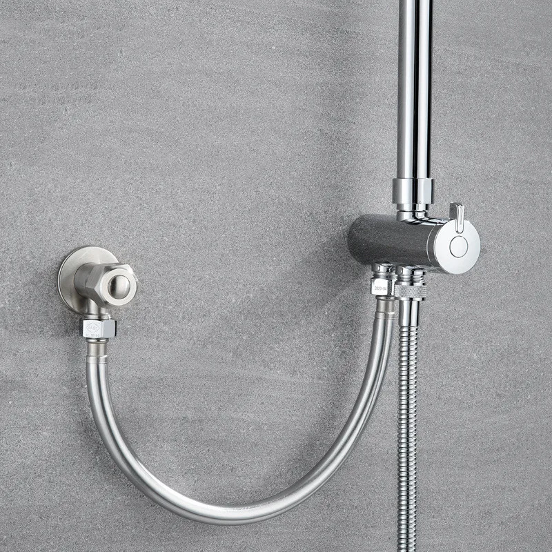 Hanssmart SS304 Nut Brass Core Double-headed Flexible Hose Silver Star PVC Metal Pluming Hose