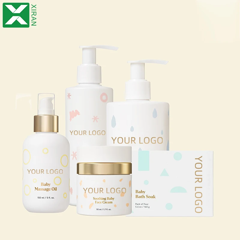 Товары для ухода за кожей новорожденных Xiran, оптовая продажа, детский лосьон, массажный масляный шампунь и набор для мытья тела, подарок, ванночка для ухода за кожей ребенка