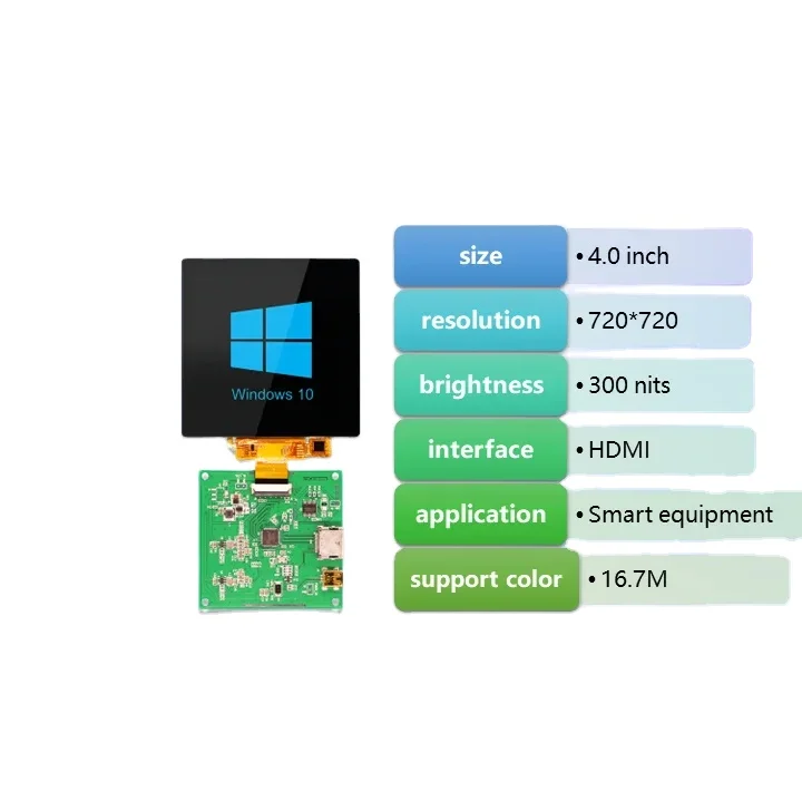 TDO 4.0 inch HDMI displays IPS HMI Screen TFT LCD display Modules with HDMI usb-c type c interface for smart home smart kitchen