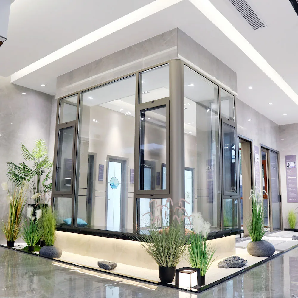 Hihaus/DIAOSI 112 широкий обзор Тепловой разрыв Алюминиевый Французский стиль двойное стекло фиксированное окно для дома