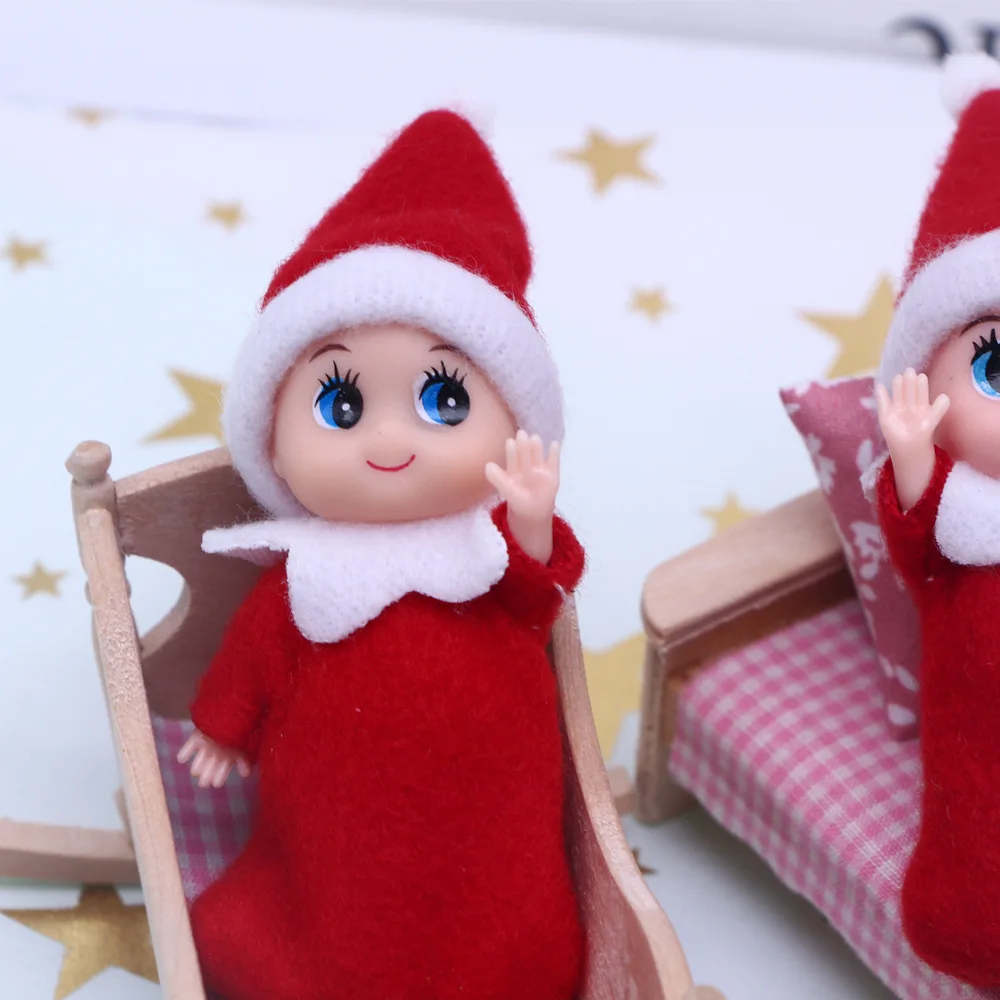 2025 Hot Mini Christmas Red Tiny Elf Doll Soft Plush Toy Doll for Christmas Decor Xmas Gift Xmas Clothing for Elf Doll