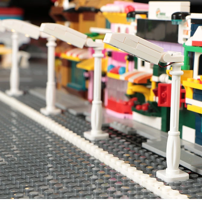 DIY lighting accessories building blocks 0.8 small port 4P RGB seven color light flash toy light accessories