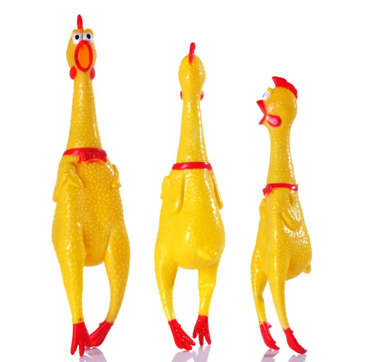 Hefei SY Shopify Hot Sale vinyl dog toy squeaky chicken S/M/L three size screaming chicken sound toy pet chew toy