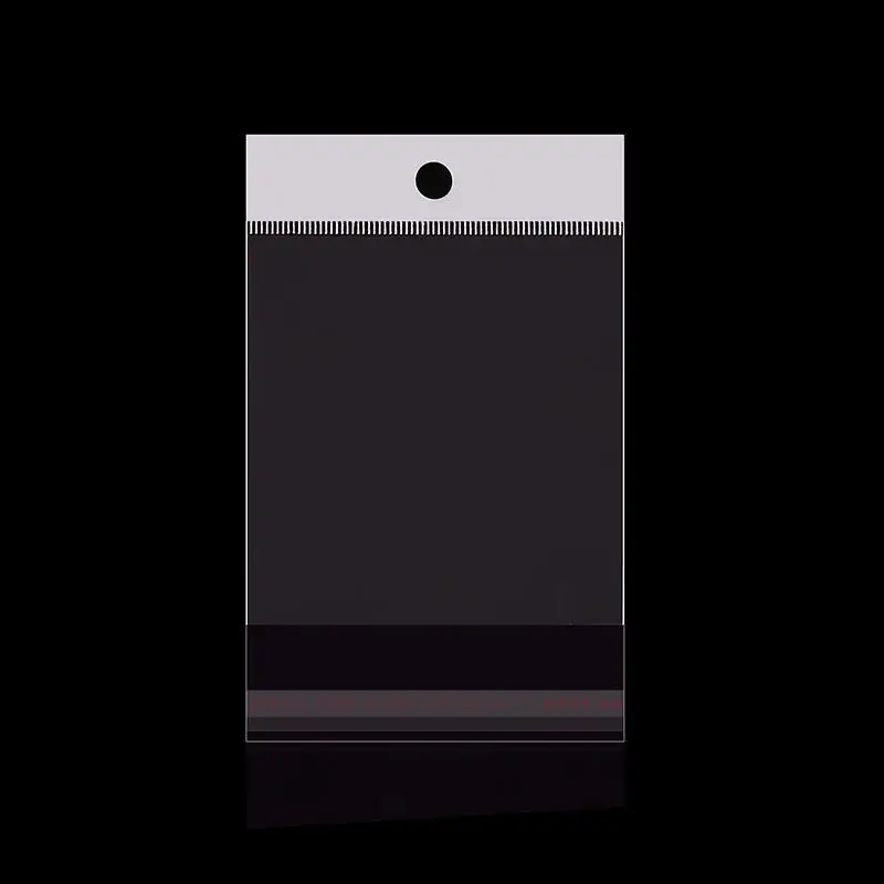 RTS Product Transparent Self Adhesive Reusable Plastic Packing Gift Opp Bag With Hanging Hole