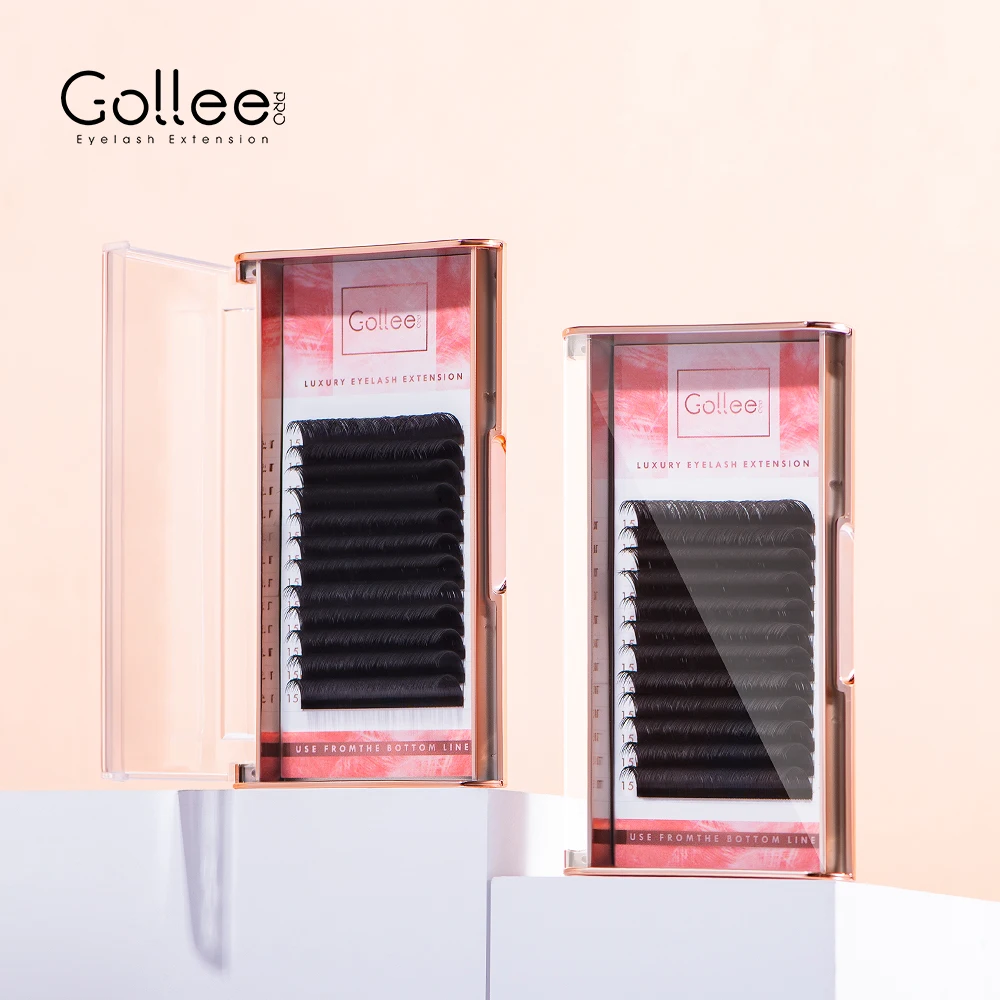 Gollee Eyelash Extension 0.03 0.05 0.07 0.20 cm Eyelash Easy Fanning Cluster Silk Eyelash Extensions
