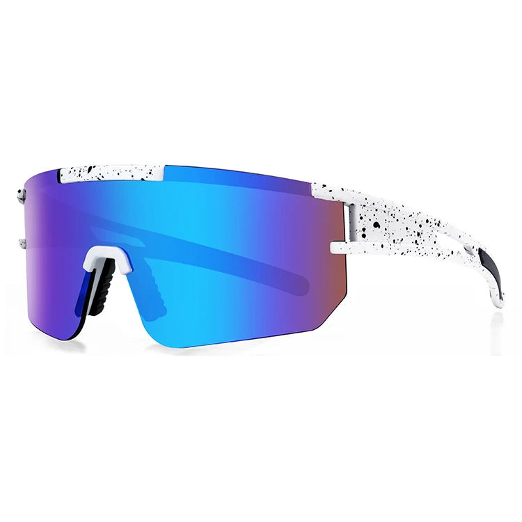 New Big Frame Flat Top Colorful Sun Glasses Women Windproof Men Sport Sunglasses