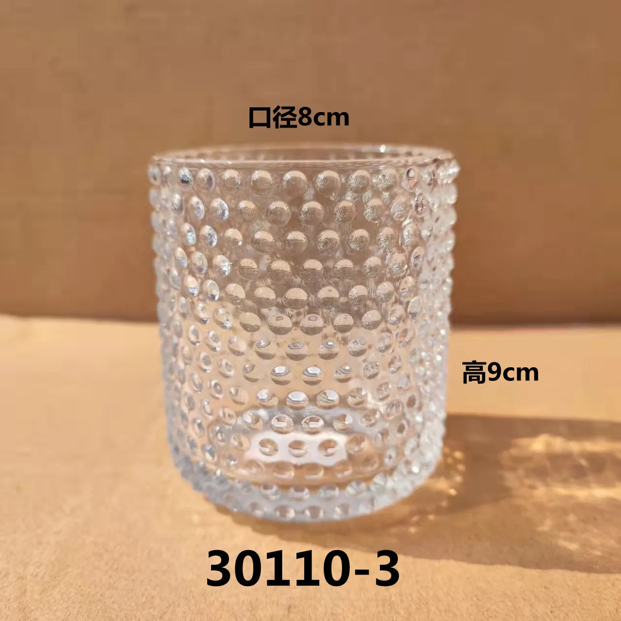 10oz U Type Rounded Bottom Clear Glass Candle Jar with Lid