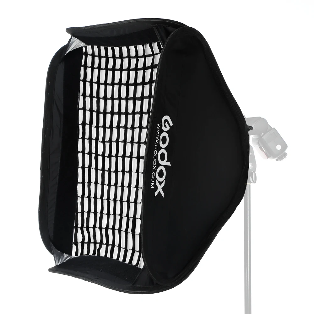 Godox Регулируемый софтбокс для вспышки 50x50 см с S-образным кронштейном + сотовая сетка для вспышки Speedlite студийная съемка