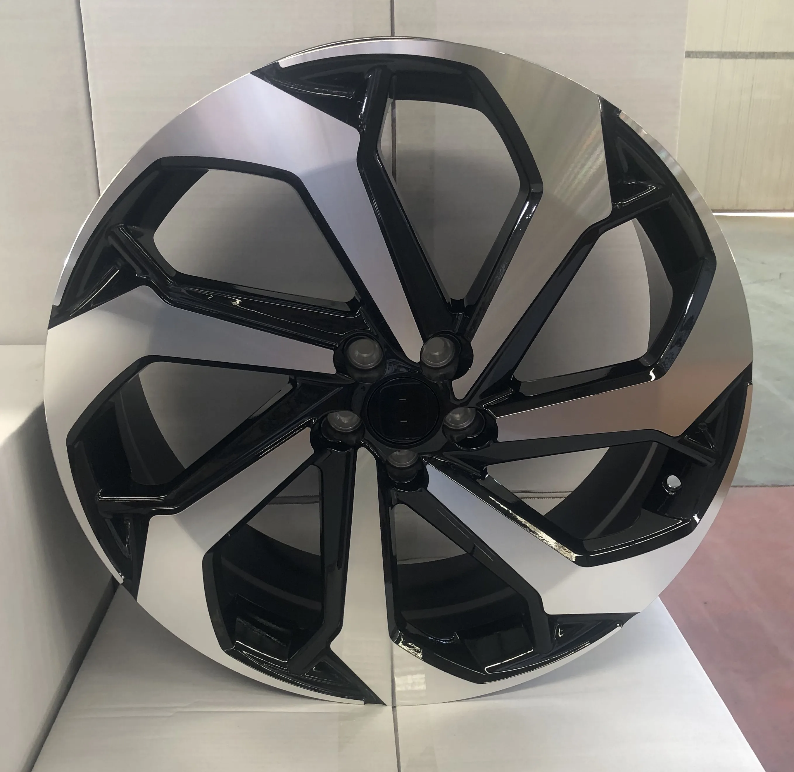 Aluminum Alloy Wheel 20*7.5  5*114.3 ET 38  Machined Face  Black Windows passenger replica car wheels