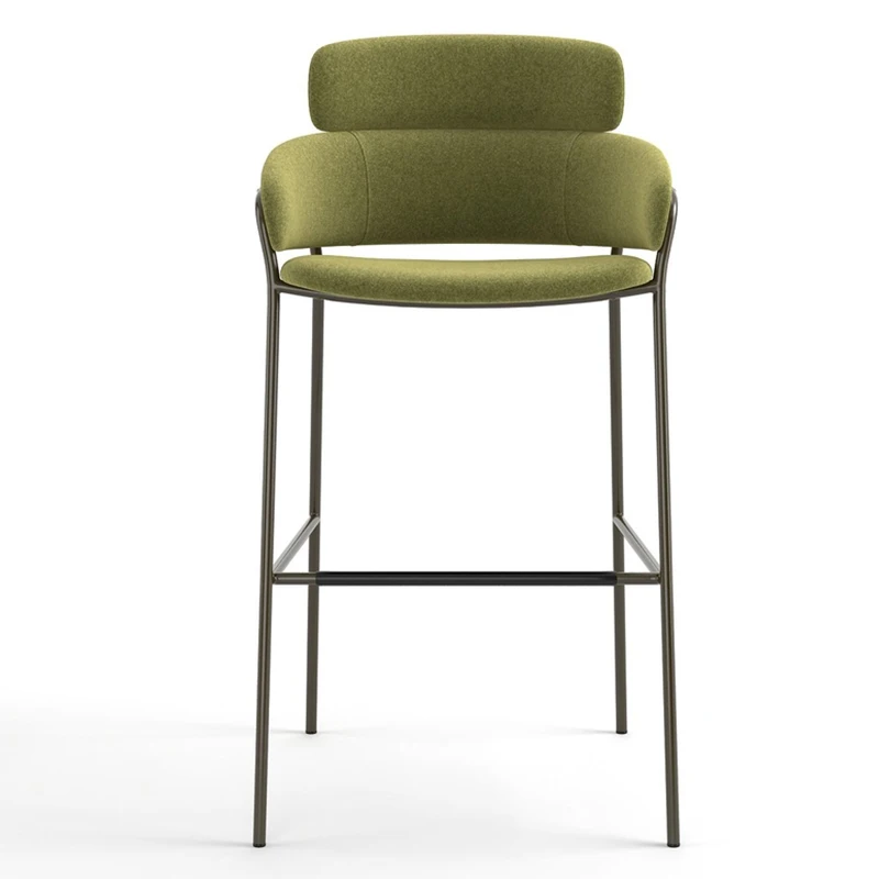 Modern Luxury Green Velvet High Bar Stool Kitchen Bar Counter Stools with Back