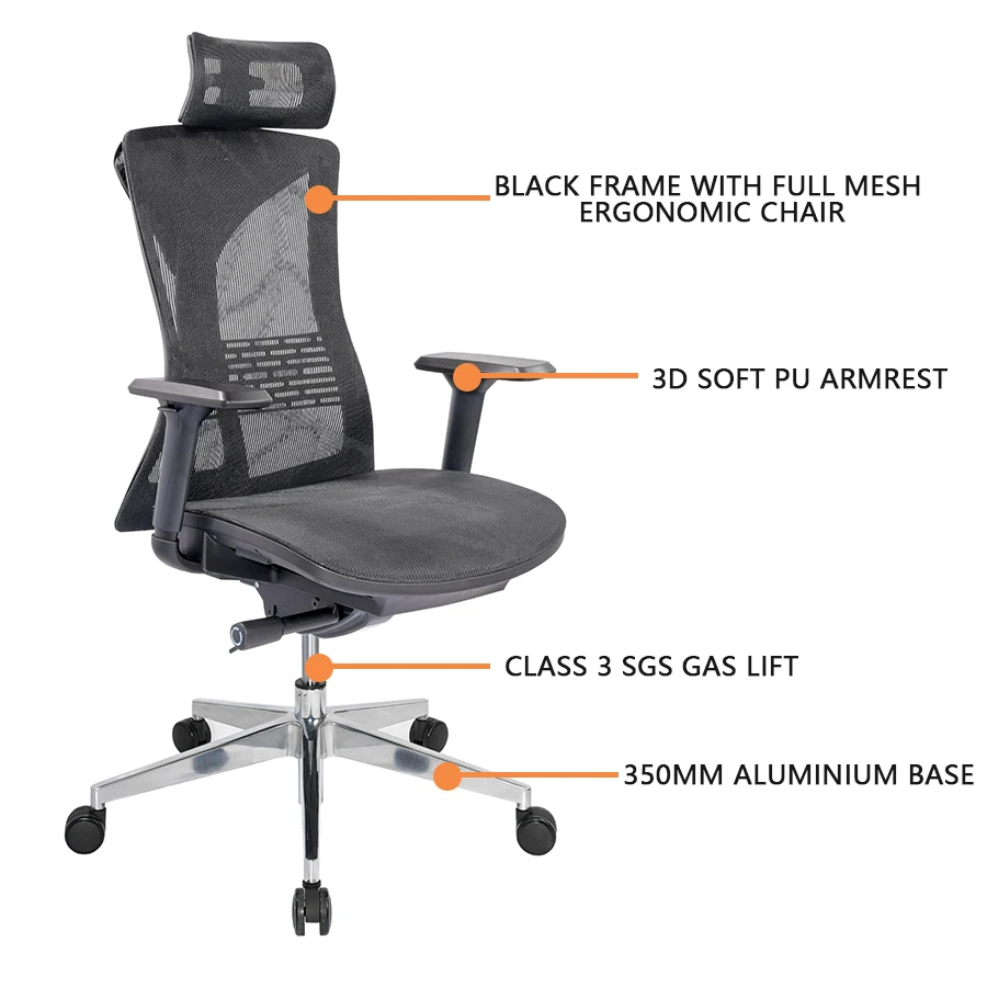 2022 Best Price ergonomic design full mesh chair high back executive office chair passed BIFMA standard