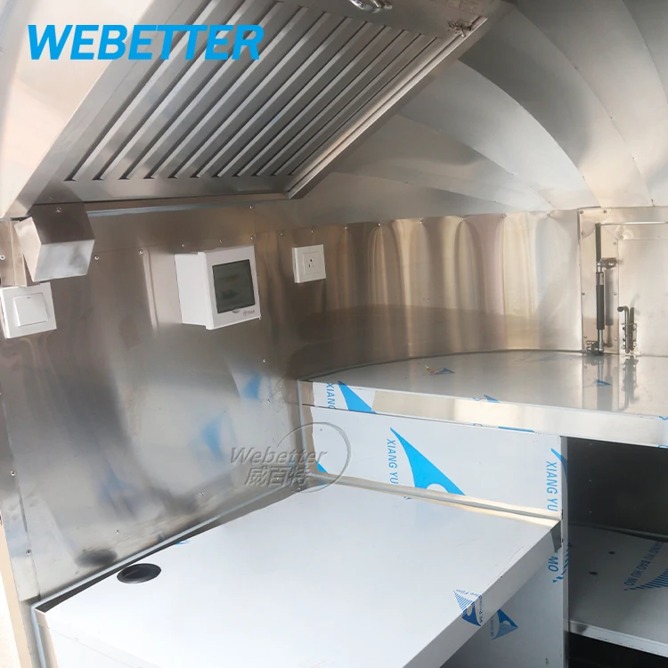 WEBETTER Foodtrailer Stainless Steel Food Truck Mobile Fast Food Cart Food Vending Carts for Sale