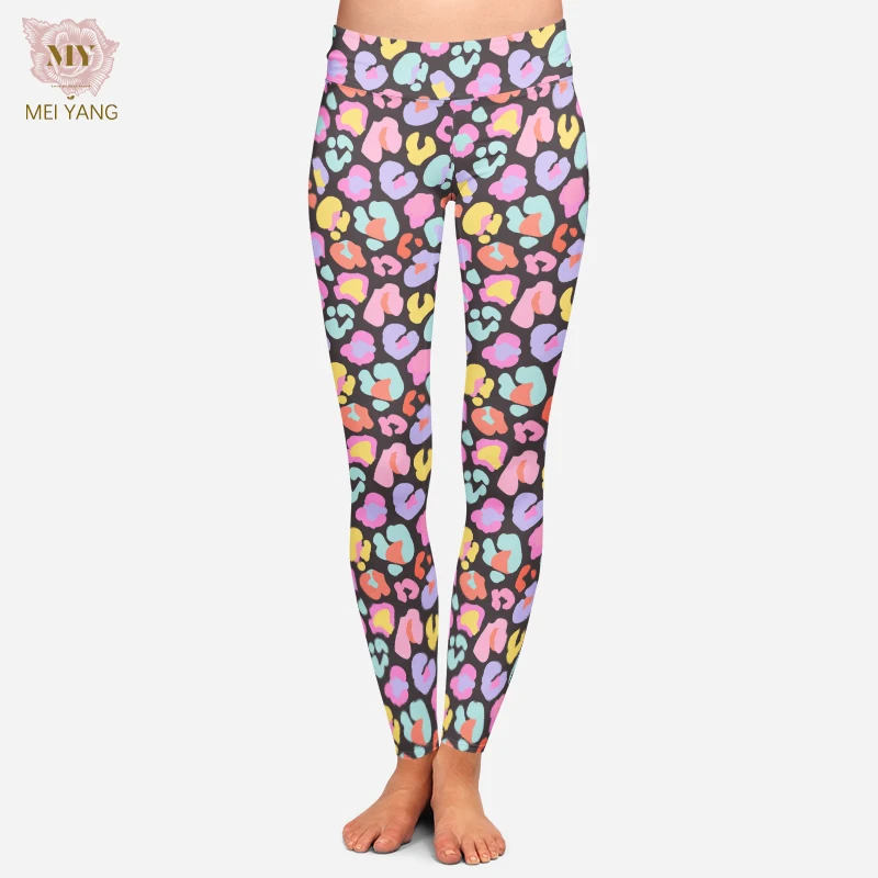 2023 Colorful Leopard Printed Leggings High Waist Buttery soft Yoga Workout Gym Digital print Leggings