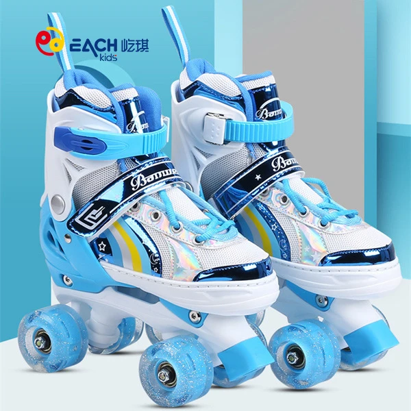 Eachkids колеса для роликовых De Patin Регулируемый Скейт обувь коньках Прокат квад роликовые коньки