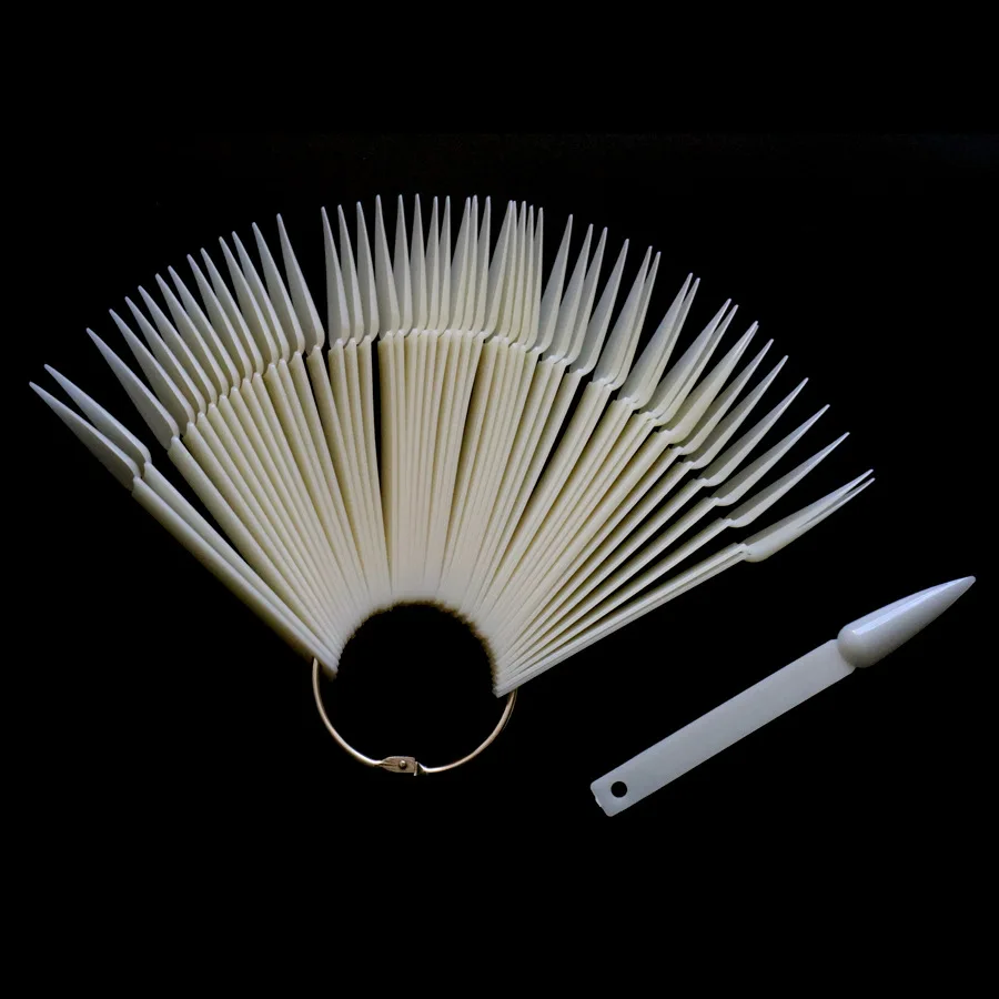 Длинные кончики для ногтей веер прозрачный точечный палец полная карта дисплей маникюра