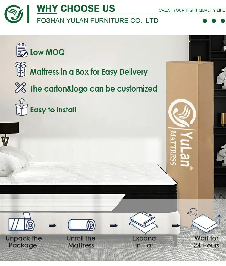 Ultra Comfort Luxury Euro Top Mattress Wholesale Price Pocket Spring Mattress For Adult